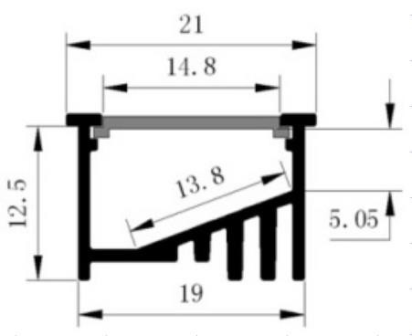 Podwójnie anodowane aluminiowe taśmy LED Wytłoczki 21x12,5 mm RoHS