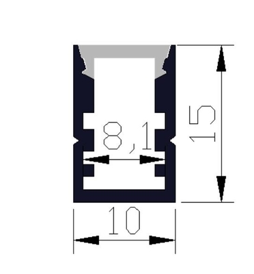6063 Aluminiowy profil aluminiowy ze stopu LED 10 x 15 m z osłonami z poliwęglanu
