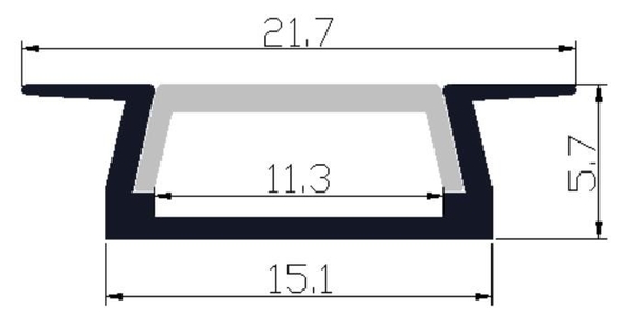 6063 LED Light Profil aluminiowy do wbudowania 21,7 x 5,7 mm
