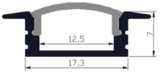 Taśma LED Light Channel Aviation 6063 Aluminium 17,3 x 7 mm OEM