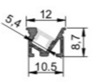 Aluminiowy profil światła LED do montażu podtynkowego 10,5 x 8,7 mm RoHS